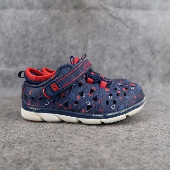 Stride Rite Shoes Baby 7 Sneaker Sandal Phibian Rubber Blue Red Water Play Kids - Picture 2 of 15